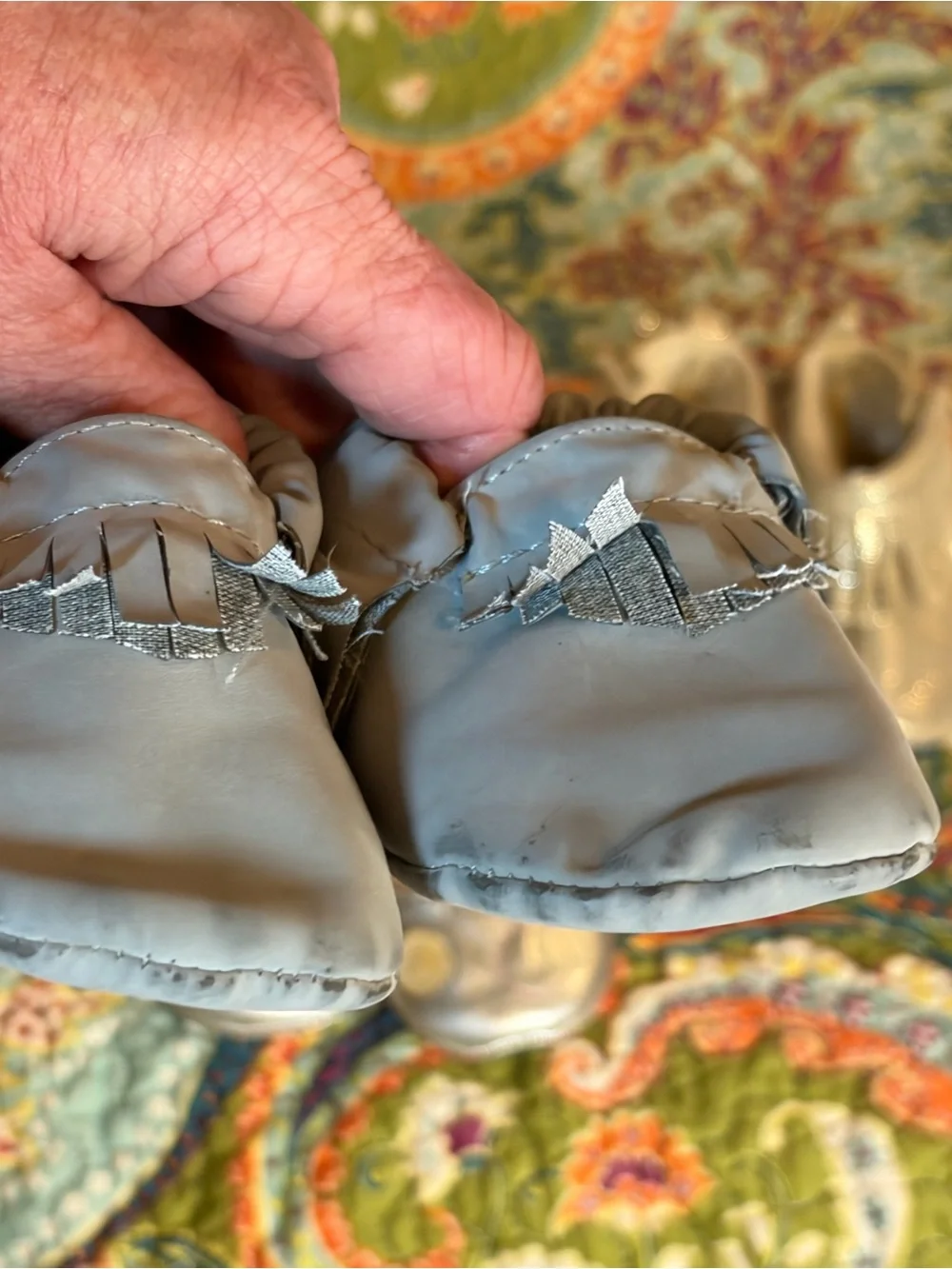 Metallic Ballet Flats (unknown) Fringe Booties (rising star) lot of three pairs